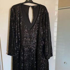 Torrid black sequin 3/4 length short dress